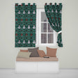 Cute Green Nordic Llama Alpaca Winter Christmas Knitted Seamless Pattern  Readymade Eyelet Ring Top Thermal 100% Blackout Curtains