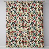 Festive Christmas Stars Ornaments Holly Leaves Seamless Pattern  Readymade Eyelet Ring Top Thermal 100% Blackout Curtains