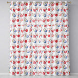 Colorful Christmas Baubles Garland Ornament Seamless Pattern  Readymade Eyelet Ring Top Thermal 100% Blackout Curtains