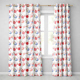 Colorful Christmas Baubles Garland Ornament Seamless Pattern  Readymade Eyelet Ring Top Thermal 100% Blackout Curtains