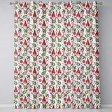 Watercolor Christmas Gnome Candy Cane Holly Berry Seamless Pattern  Readymade Eyelet Ring Top Thermal 100% Blackout Curtains