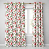 Watercolor Christmas Gnome Candy Cane Holly Berry Seamless Pattern  Readymade Eyelet Ring Top Thermal 100% Blackout Curtains