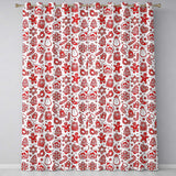 Scandinavian Red White Christmas  Cookie Seamless Pattern  Readymade Eyelet Ring Top Thermal 100% Blackout Curtains