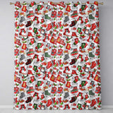 Christmas Stockings Gifts Candy Cane Snowflake Seamless Pattern  Readymade Eyelet Ring Top Thermal 100% Blackout Curtains