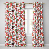 Christmas Stockings Gifts Candy Cane Snowflake Seamless Pattern  Readymade Eyelet Ring Top Thermal 100% Blackout Curtains