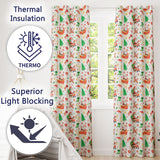 Watercolor Santa Sleigh Reindeer Christmas Seamless Pattern  Readymade Eyelet Ring Top Thermal 100% Blackout Curtains