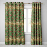 Gold Leopard Print Glitter Christmas Seamless Pattern  Readymade Eyelet Ring Top Thermal 100% Blackout Curtains