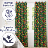 Christmas Gift Box Candy Cane Ornament Seamless Pattern  Readymade Eyelet Ring Top Thermal 100% Blackout Curtains