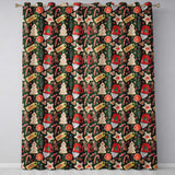 Watercolor Christmas Mug Cookie Candy Cane Orange Seamless Pattern  Readymade Eyelet Ring Top Thermal 100% Blackout Curtains