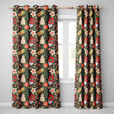 Watercolor Christmas Mug Cookie Candy Cane Orange Seamless Pattern  Readymade Eyelet Ring Top Thermal 100% Blackout Curtains