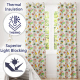 Watercolor Christmas Gift Candle Poinsettia Bell Seamless Pattern  Readymade Eyelet Ring Top Thermal 100% Blackout Curtains