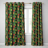Cute Gingerbread Poinsettia Ornament Candy Cane Seamless Pattern  Readymade Eyelet Ring Top Thermal 100% Blackout Curtains