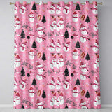 Pink Snowman Candy Cane Christmas Festive Pattern Readymade Eyelet Ring Top Thermal 100% Blackout Curtains