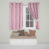 Soft Pink Reindeer Snowflake Christmas Stocking Pattern Readymade Eyelet Ring Top Thermal 100% Blackout Curtains