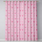 Soft Pink Reindeer Snowflake Christmas Stocking Pattern Readymade Eyelet Ring Top Thermal 100% Blackout Curtains