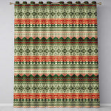 Nordic Zigzag Knit Green Red Cream Geometric Festive Sweater Style Seamless  Readymade Eyelet Ring Top Thermal 100% Blackout Curtains
