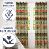 Nordic Zigzag Knit Green Red Cream Geometric Festive Sweater Style Seamless  Readymade Eyelet Ring Top Thermal 100% Blackout Curtains