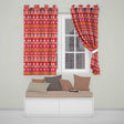Christmas Gift Box Tree Knit Pattern Red White Yellow Festive Holiday Seamless  Readymade Eyelet Ring Top Thermal 100% Blackout Curtains