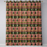 Scandinavian Deer Gift Snowflake Knit Green Pink Christmas Festive Seamless  Readymade Eyelet Ring Top Thermal 100% Blackout Curtains