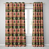 Scandinavian Deer Gift Snowflake Knit Green Pink Christmas Festive Seamless  Readymade Eyelet Ring Top Thermal 100% Blackout Curtains