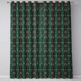 Nordic Ornament Christmas Tree Knit Green Red White Festive Seamless Textile  Readymade Eyelet Ring Top Thermal 100% Blackout Curtains