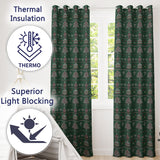 Nordic Ornament Christmas Tree Knit Green Red White Festive Seamless Textile  Readymade Eyelet Ring Top Thermal 100% Blackout Curtains