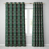 Nordic Ornament Christmas Tree Knit Green Red White Festive Seamless Textile  Readymade Eyelet Ring Top Thermal 100% Blackout Curtains