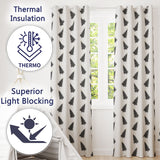 Minimal Christmas Tree Pattern Grey Background Simple Holiday Seamless Modern  Readymade Eyelet Ring Top Thermal 100% Blackout Curtains