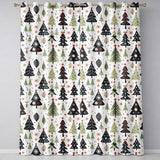 Vintage Style Christmas Trees Ornaments Snowflakes Festive Seamless Pattern  Readymade Eyelet Ring Top Thermal 100% Blackout Curtains