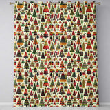 Vibrant Nordic Christmas Trees Gifts Stars Festive Holiday Seamless Pattern  Readymade Eyelet Ring Top Thermal 100% Blackout Curtains