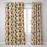 Vibrant Nordic Christmas Trees Gifts Stars Festive Holiday Seamless Pattern  Readymade Eyelet Ring Top Thermal 100% Blackout Curtains