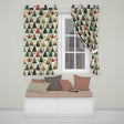 Elegant Christmas Trees Gold Green Red Stars Festive Seamless Pattern  Readymade Eyelet Ring Top Thermal 100% Blackout Curtains