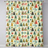 Playful Christmas Trees Candy Canes Snowflakes Festive Seamless Pattern  Readymade Eyelet Ring Top Thermal 100% Blackout Curtains