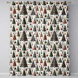 Classic Christmas Trees Ornaments Snowflakes Festive Holiday Seamless Pattern  Readymade Eyelet Ring Top Thermal 100% Blackout Curtains