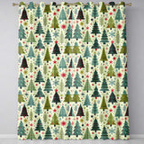 Minimal Christmas Trees Stars Leaves Nordic Holiday Seamless Pattern  Readymade Eyelet Ring Top Thermal 100% Blackout Curtains