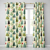 Minimal Christmas Trees Stars Leaves Nordic Holiday Seamless Pattern  Readymade Eyelet Ring Top Thermal 100% Blackout Curtains
