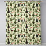 Classic Christmas Trees Ornaments Gifts Snowflakes Festive Seamless Pattern  Readymade Eyelet Ring Top Thermal 100% Blackout Curtains