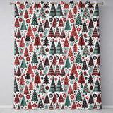 Ornate Christmas Trees Red Green Gold Baubles Festive Seamless Pattern  Readymade Eyelet Ring Top Thermal 100% Blackout Curtains