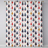 Nordic Christmas Trees Red White Green Snowflakes Festive Seamless Pattern  Readymade Eyelet Ring Top Thermal 100% Blackout Curtains