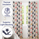 Nordic Christmas Trees Red White Green Snowflakes Festive Seamless Pattern  Readymade Eyelet Ring Top Thermal 100% Blackout Curtains