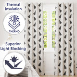 Minimal Black Christmas Trees Gold Star Seamless Pattern  Readymade Eyelet Ring Top Thermal 100% Blackout Curtains