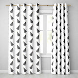 Minimal Black Christmas Trees Gold Star Seamless Pattern  Readymade Eyelet Ring Top Thermal 100% Blackout Curtains