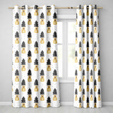 Scandi Christmas Trees Gift Bags Neutral Festive Seamless Pattern  Readymade Eyelet Ring Top Thermal 100% Blackout Curtains