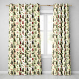 Rustic Christmas Trees Stars Holiday Winter Seamless Pattern  Readymade Eyelet Ring Top Thermal 100% Blackout Curtains