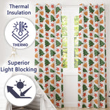Watercolor Christmas Bells Stars and Trees Seamless Pattern  Readymade Eyelet Ring Top Thermal 100% Blackout Curtains