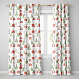 Watercolor Winter Village Houses Trees Cars Snow Seamless Pattern  Readymade Eyelet Ring Top Thermal 100% Blackout Curtains