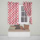 Red White Patchwork Christmas Candy Snowflake Seamless Pattern  Readymade Eyelet Ring Top Thermal 100% Blackout Curtains