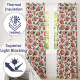 Red White Peppermint Candy Swirl Holly Seamless Pattern  Readymade Eyelet Ring Top Thermal 100% Blackout Curtains