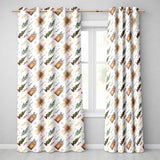 Rustic Christmas Angel House Tree Stars Seamless Pattern  Readymade Eyelet Ring Top Thermal 100% Blackout Curtains