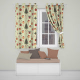 Christmas Tree Candy Cane Gift Box Snowflakes Seamless Pattern  Readymade Eyelet Ring Top Thermal 100% Blackout Curtains